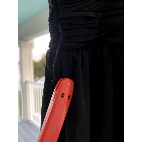 Mac Duggal 2651 Ruched Flowy Wrap Sleeveless Black Jumpsuit Small - Picture 4 of 9